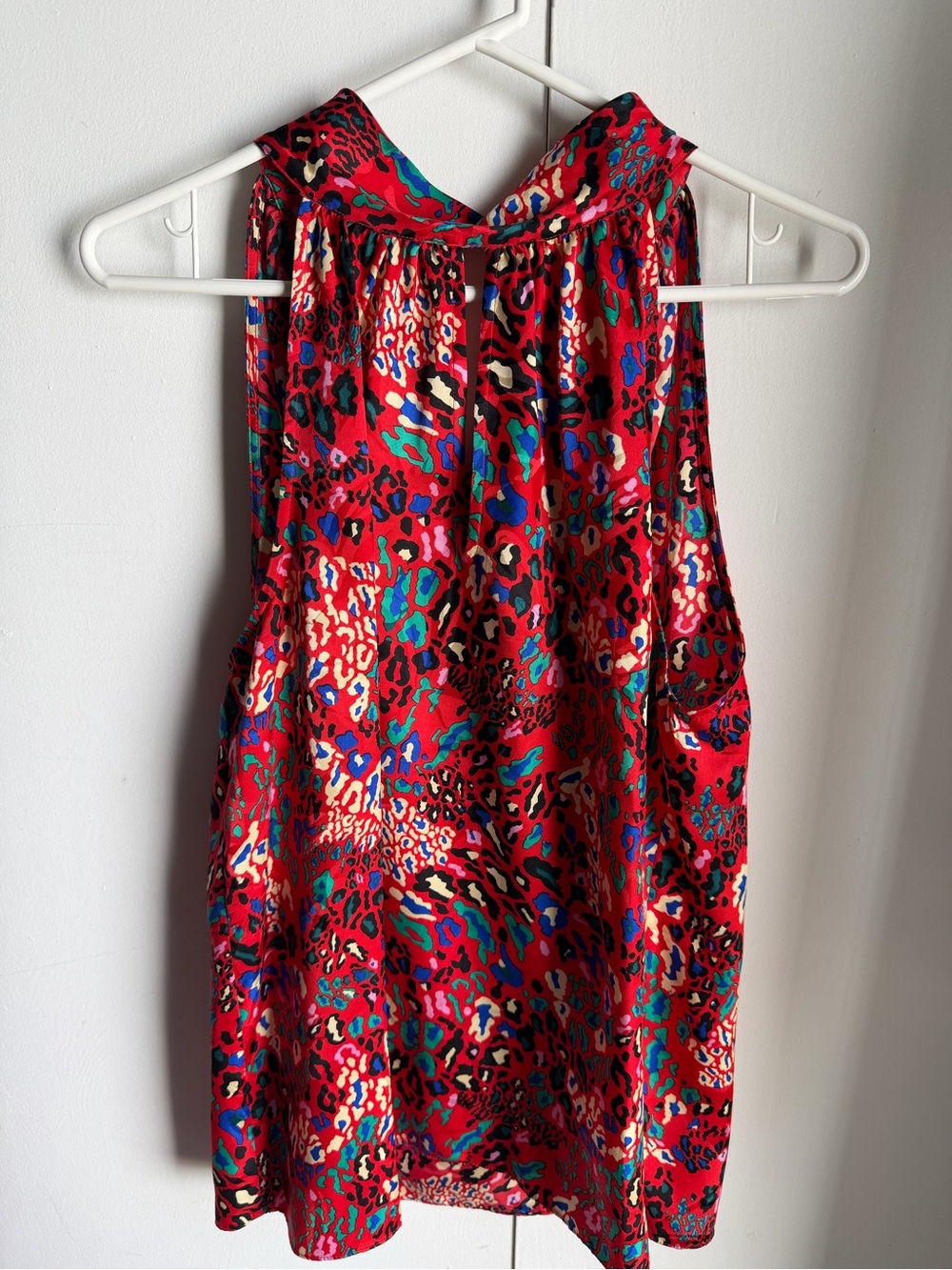 Tanya Taylor Red Multi-Print Halter Top
